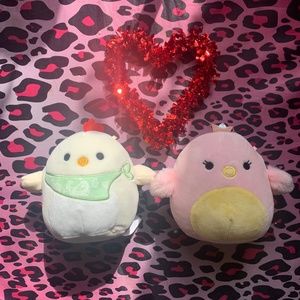 Todd the rooster And Harmony the pink chick Squishmallows !!
